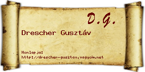 Drescher Gusztáv névjegykártya